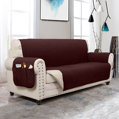 Couch Cover Furniture Protector With Side Pockets And...