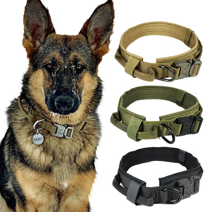 Dog Collar Tactical K9 With Patch Panel Top Handle...