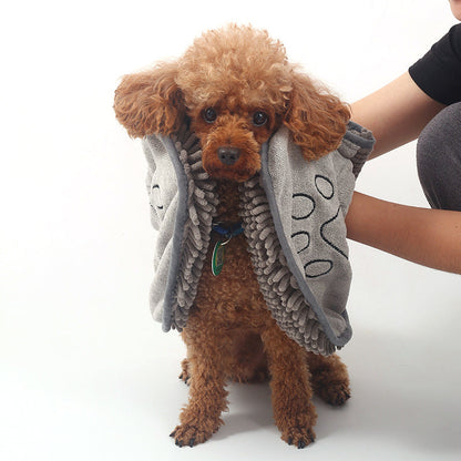 Dog Towel Wrap With Hand Pockets Quick Dry Microfiber...
